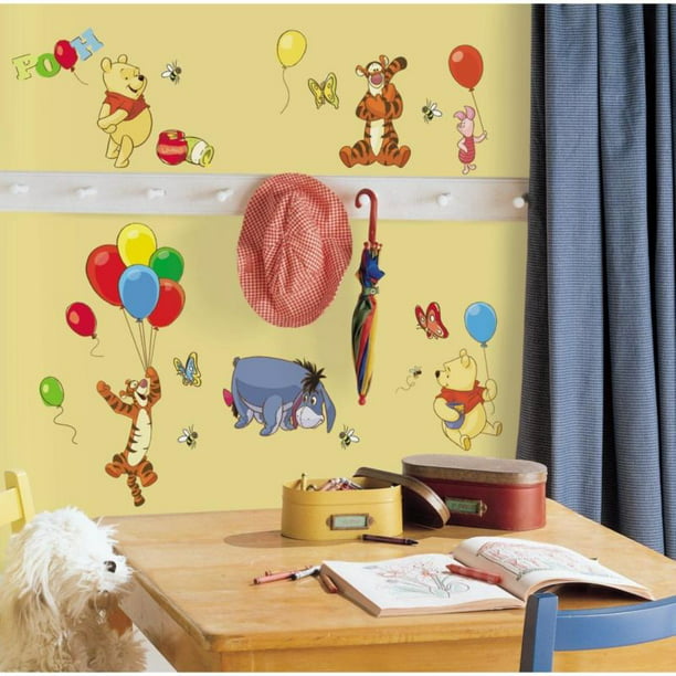 Cartoon Winnie The Pooh Height Measure Wall Decals Bedroom Home Decor Disney 